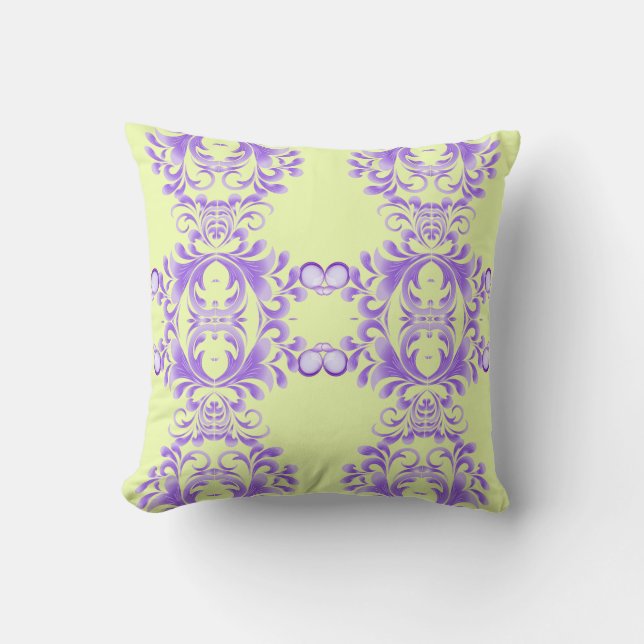 Oceanic Bloom: Purple Wave Harmony / Stylish Art  Cushion (Front)