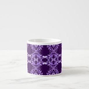 Oceanic Bloom: Purple Wave Harmony / Stylish Art Espresso Cup
