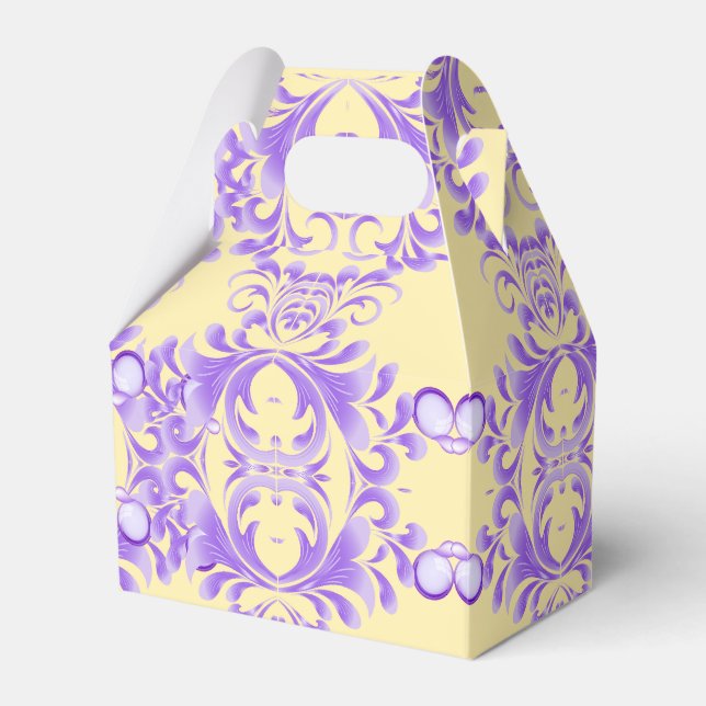 Oceanic Bloom: Purple Wave Harmony / Stylish Art  Favour Box (Front Side)