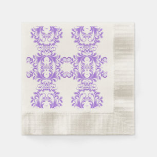 Oceanic Bloom: Purple Wave Harmony / Stylish Art Napkin