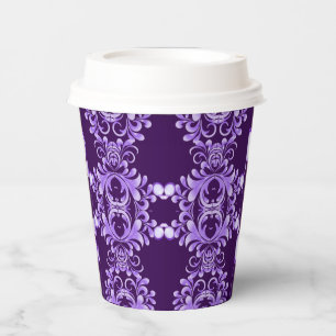 Oceanic Bloom: Purple Wave Harmony / Stylish Art Paper Cups
