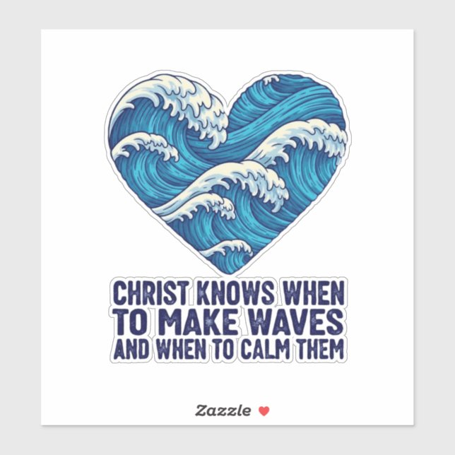 Oceanic blue Christ and the waves design (Sheet)