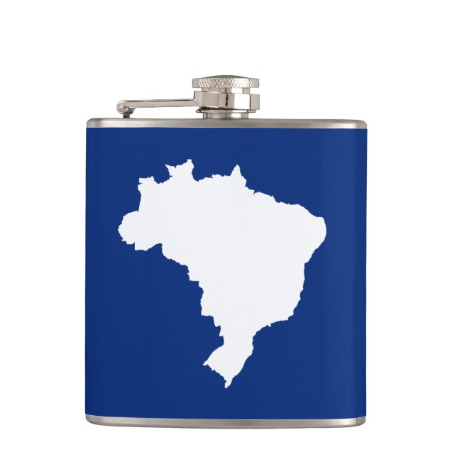 Oceanic Blue Festive Brazil Hip Flask (Front)