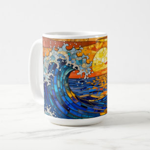 Oceanic Coastal Ocean Waves Sunset Coffee Mug