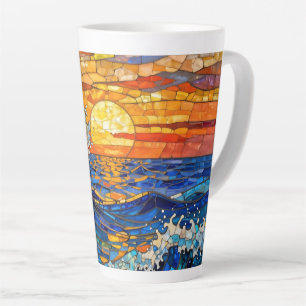Oceanic Coastal Ocean Waves Sunset Latte Mug