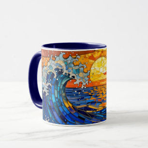 Oceanic Coastal Ocean Waves Sunset Mug
