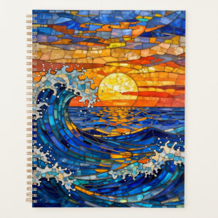 Oceanic Coastal Ocean Waves Sunset Planner