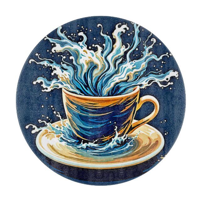 Oceanic Coffee Splash Cutting Board (Front)