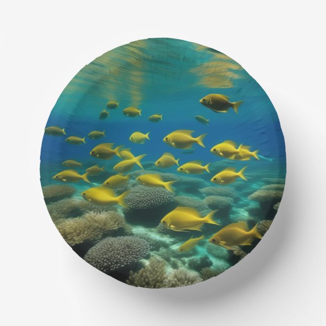 "Oceanic Elegance: Fish-Inspired Paper Bowls" Plate (Front)