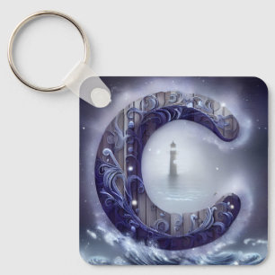 Oceanic Initial Keychain