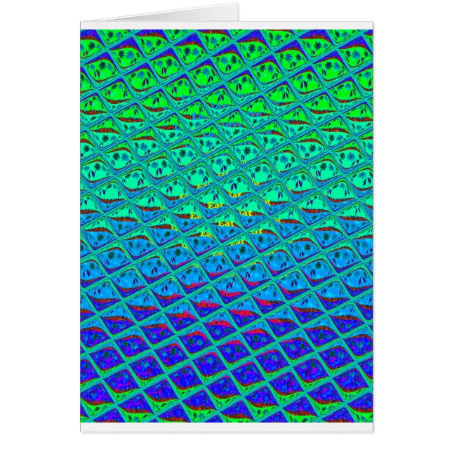 Oceanic Mermaid Print: Cyan Pattern art design (Front)