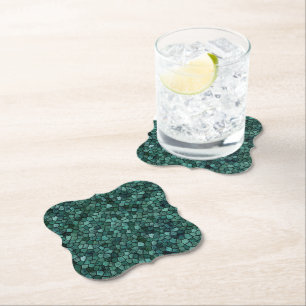 Oceanic Mosaic Crust Texture Abstract Pattern Paper Coaster