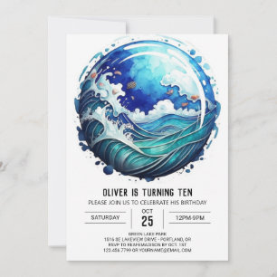  Oceanic Pastel Birthday Invitation