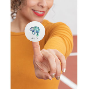Oceanic Whisper Manatee, custom Classic Round Sticker