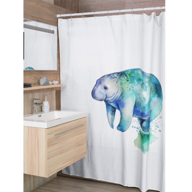 Oceanic Whisper Manatee Shower Curtain (Creator Uploaded)