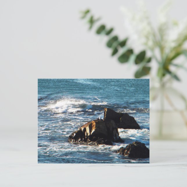 Oceano Beach with Rocks California Postcard (Standing Front)