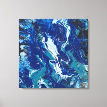 Ocean's Blue on a 24x24 Canvas Acrylic Abstract