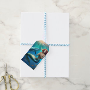 "Ocean's Dance: A Mermaid and Dolphins' Journey" Gift Tags
