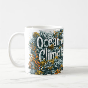 Oceans Day - Ocean and Climate Text with Coral  Coffee Mug