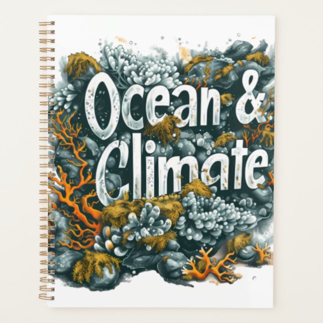 Oceans Day - Ocean and Climate Text with Coral  Planner (Front)