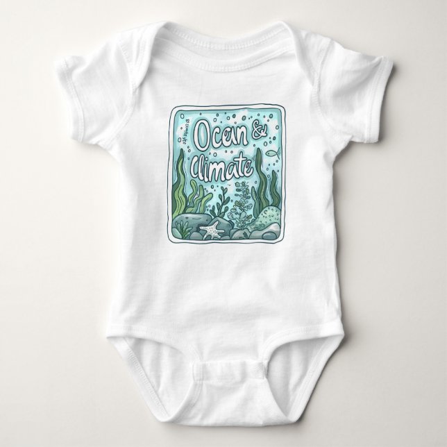 Oceans Day - Ocean & Climate Concept with Marine  Baby Bodysuit (Front)