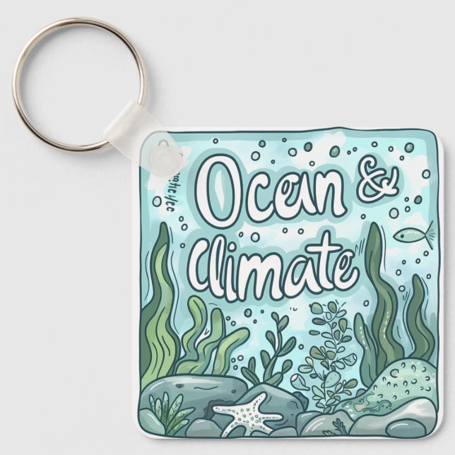 Oceans Day - Ocean & Climate Concept with Marine  Key Ring (Front)