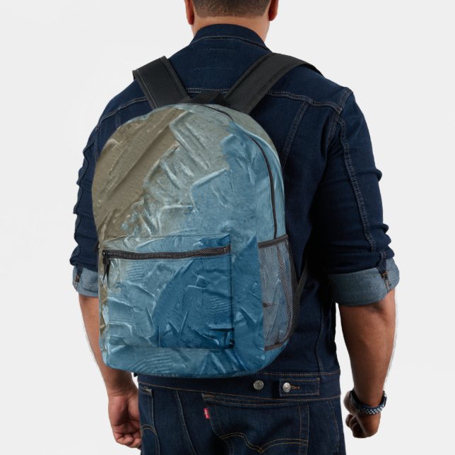 Ocean's Edge: A Digital Painting of Tranquillity Printed Backpack (Insitu (Model))