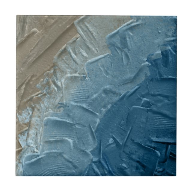 Ocean's Edge: A Digital Painting of Tranquillity Tile (Front)