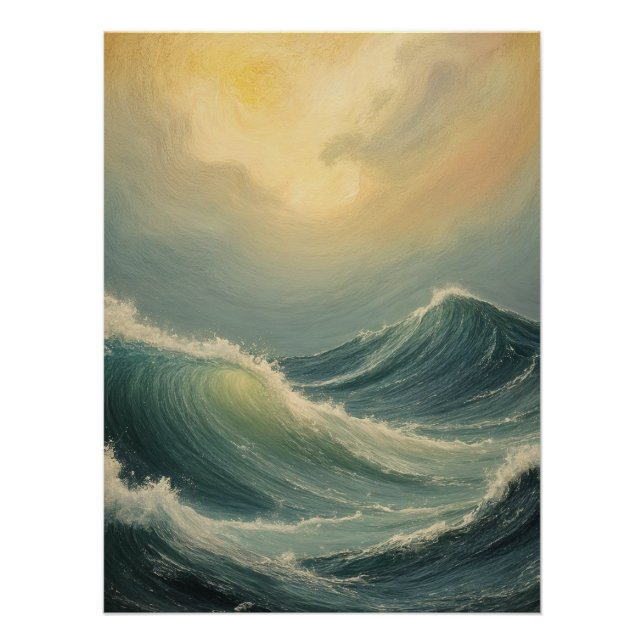 Ocean's Fury at Dawn Poster (Front)