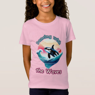 Ocean's Leap: Killer Orca in Aqua Colours T-Shirt