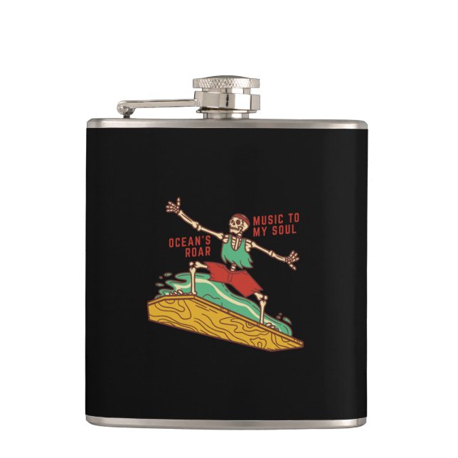 Oceans Roar Music to the Soul on a Flask (Front)