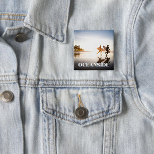 Oceanside Beach 15 Cm Square Badge