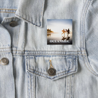 Oceanside Beach 15 Cm Square Badge