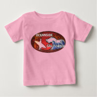 Oceanside California surfer waves art baby outfit