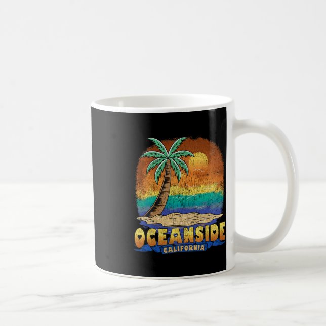 Oceanside California Vintage Distressed Souvenir  Coffee Mug (Right)