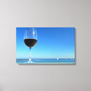 Oceanside Glass of Merlot Canvas Print