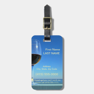 Oceanside Glass of Merlot Luggage Tag