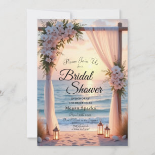 Oceanside Romance Beneath Coastal Light Invitation