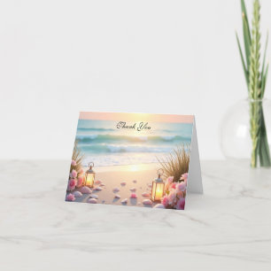 Oceanside Romance Beneath Coastal Light Thank You Card