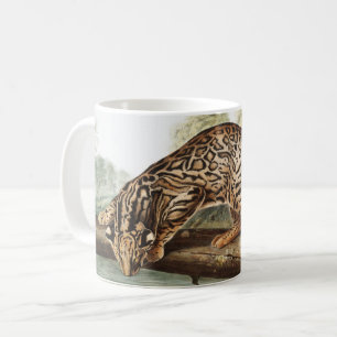 Ocelot, Leopard Cat (Felis pardalis) Illustration Coffee Mug