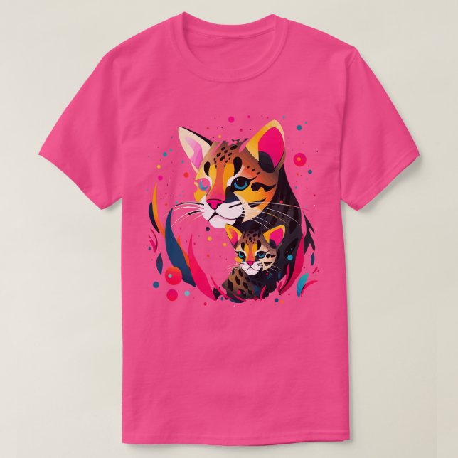 Ocelot Mothers Day T-Shirt (Design Front)
