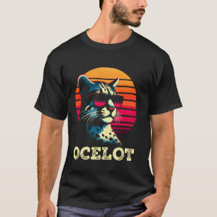 Ocelot Retro Sunset - Vintage Ocelot Jaguar Wild C T-Shirt