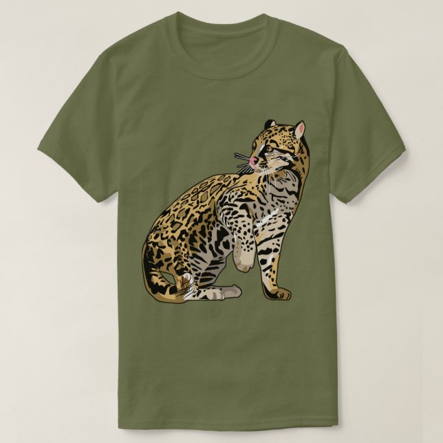 Ocelot Wild Cat  Wild Life T shirts (Design Front)