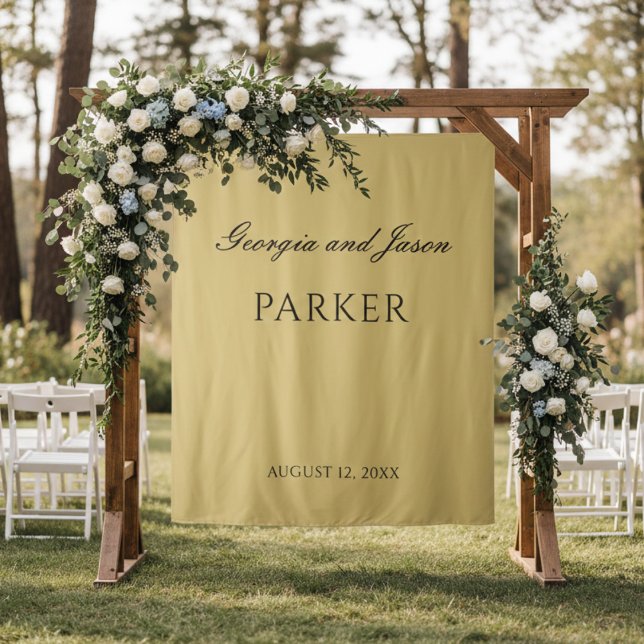 Ocher modern elegant wedding backdrop  tapestry (Creator Uploaded)