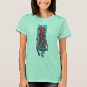 Ocho Manos White / Pink Ladies Ringer T-Shirt