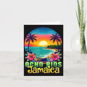 Ocho rios jamaica beach tropical sunset summer card