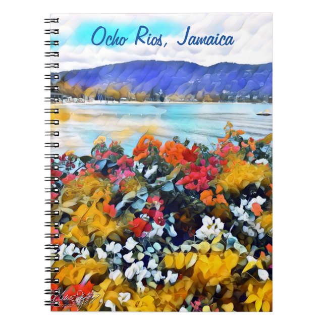 Ocho Rios Neon Pop Art Floral Notebook (Front)