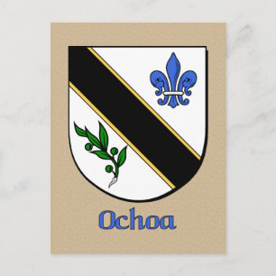 Ochoa Family Heraldic Shield Postcard