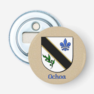 Ochoa Heraldic Arms on Parchment Style Back Bottle Opener