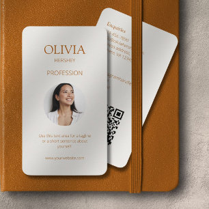 Ochre and Ivory Photo Social QR Code Business Card